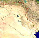 Irak Satellit + Grenzen 800x791